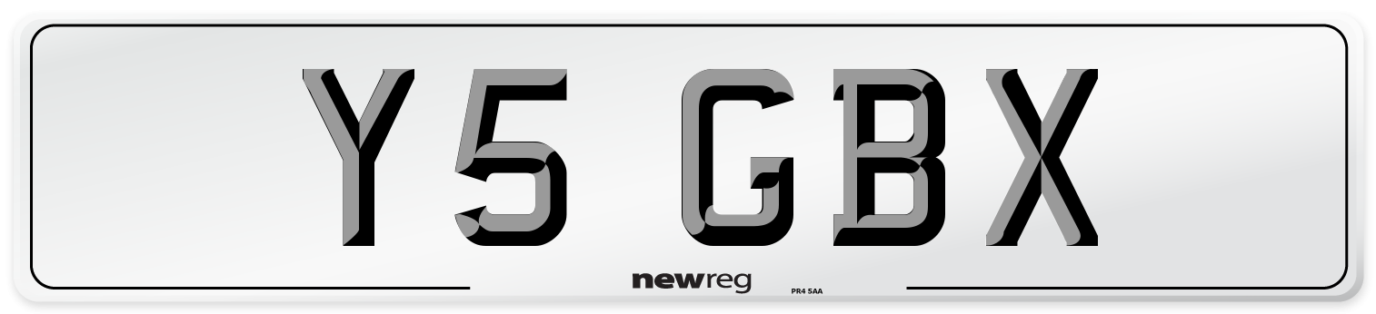 Y5 GBX Number Plate from New Reg